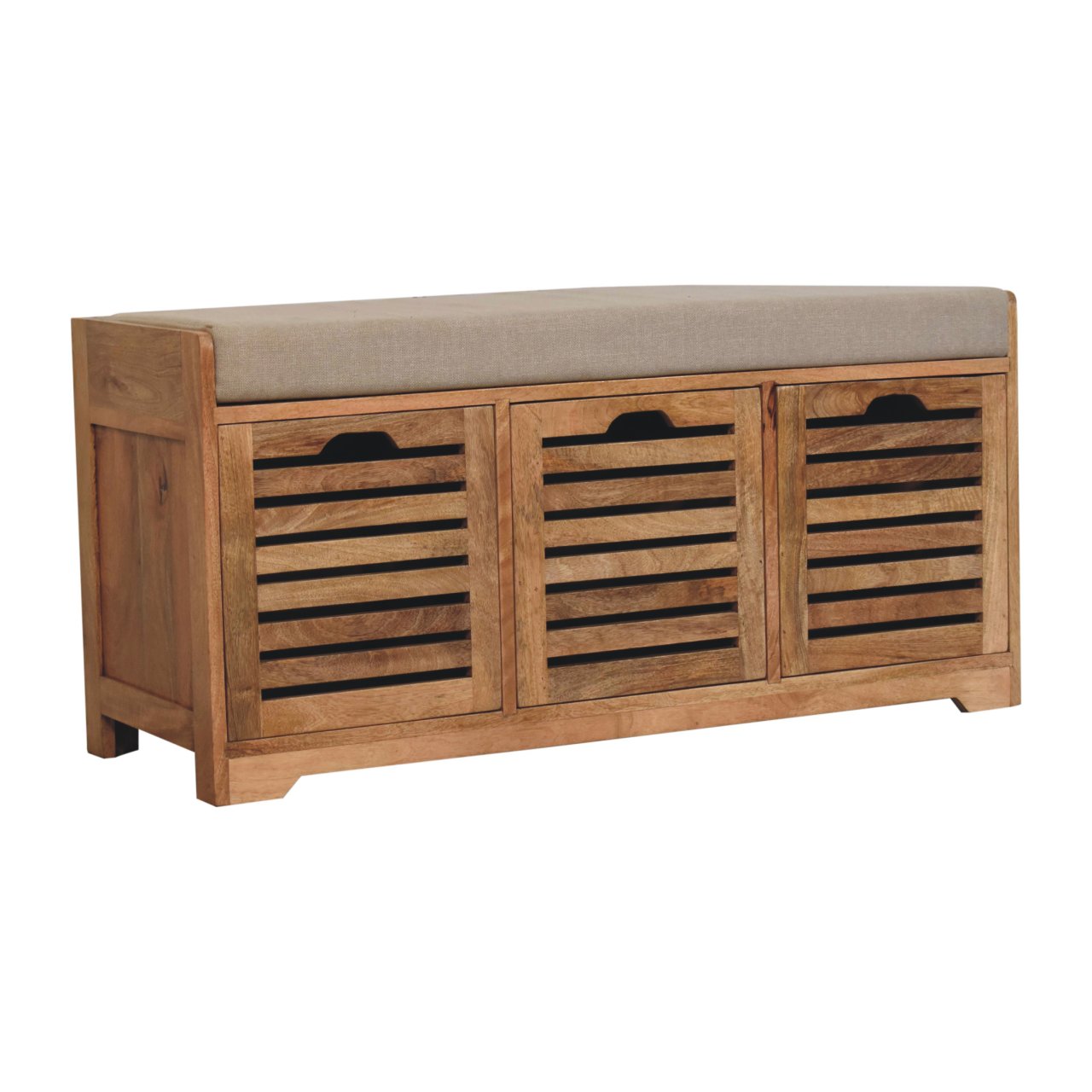 Shutter Oak-ish Shoe Bench - Image 3