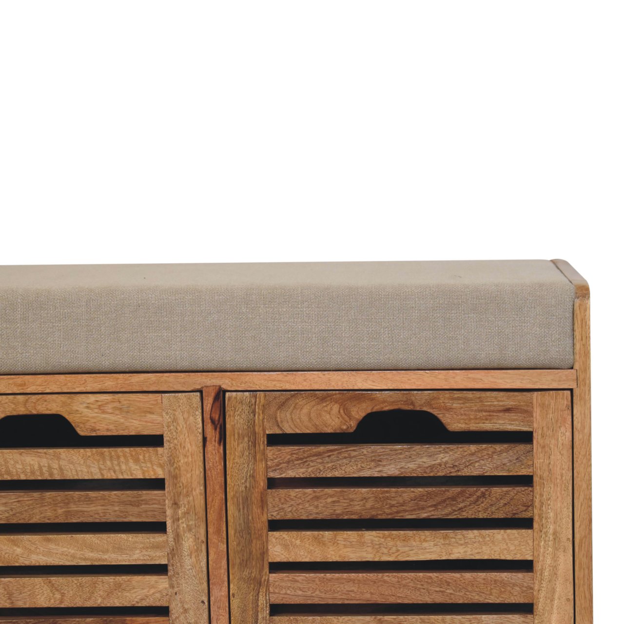 Shutter Oak-ish Shoe Bench - Image 4