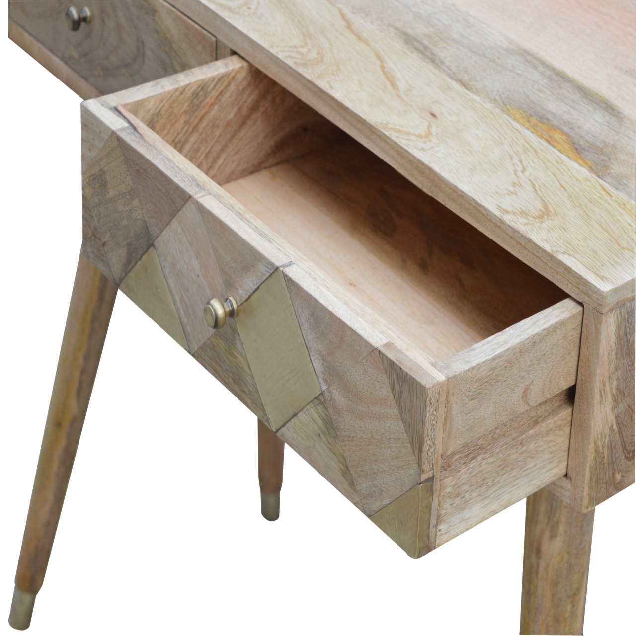 Oak-ish Gold Inlay Console Table - Image 7