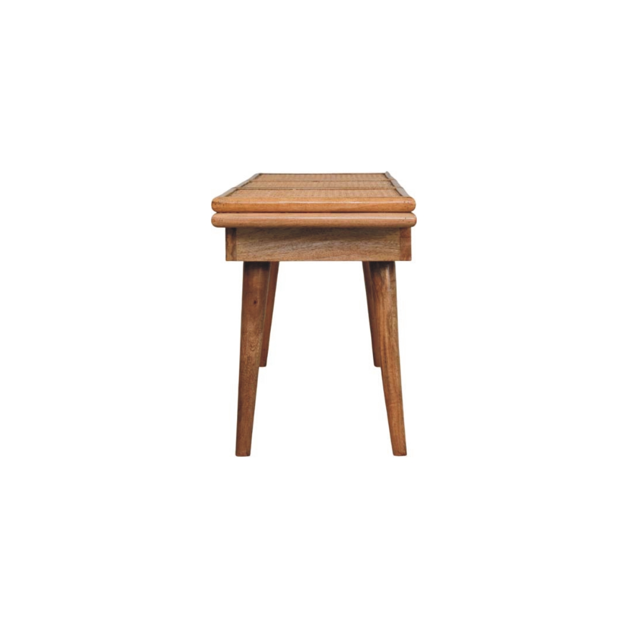 Larissa Triple Accent Oak-ish Cane Bench - Image 8