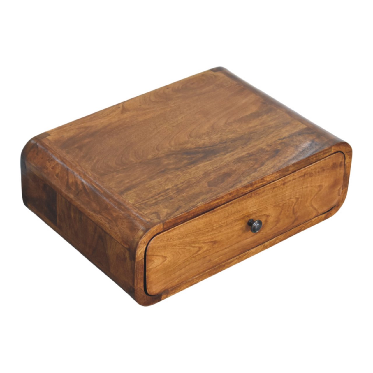 Avora Wall-Mounted Honey Caramel 1 Drawer Nightstand - Image 4