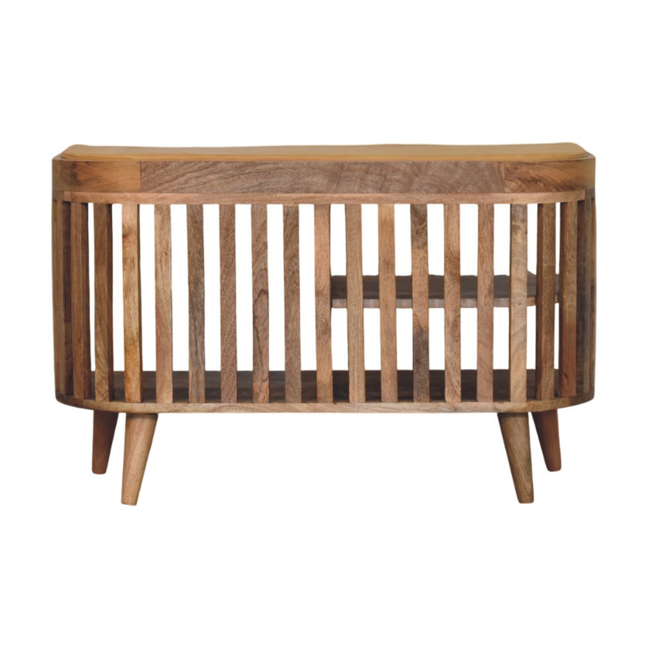 Slatted Oak-ish Bench with 3 slots - Image 4