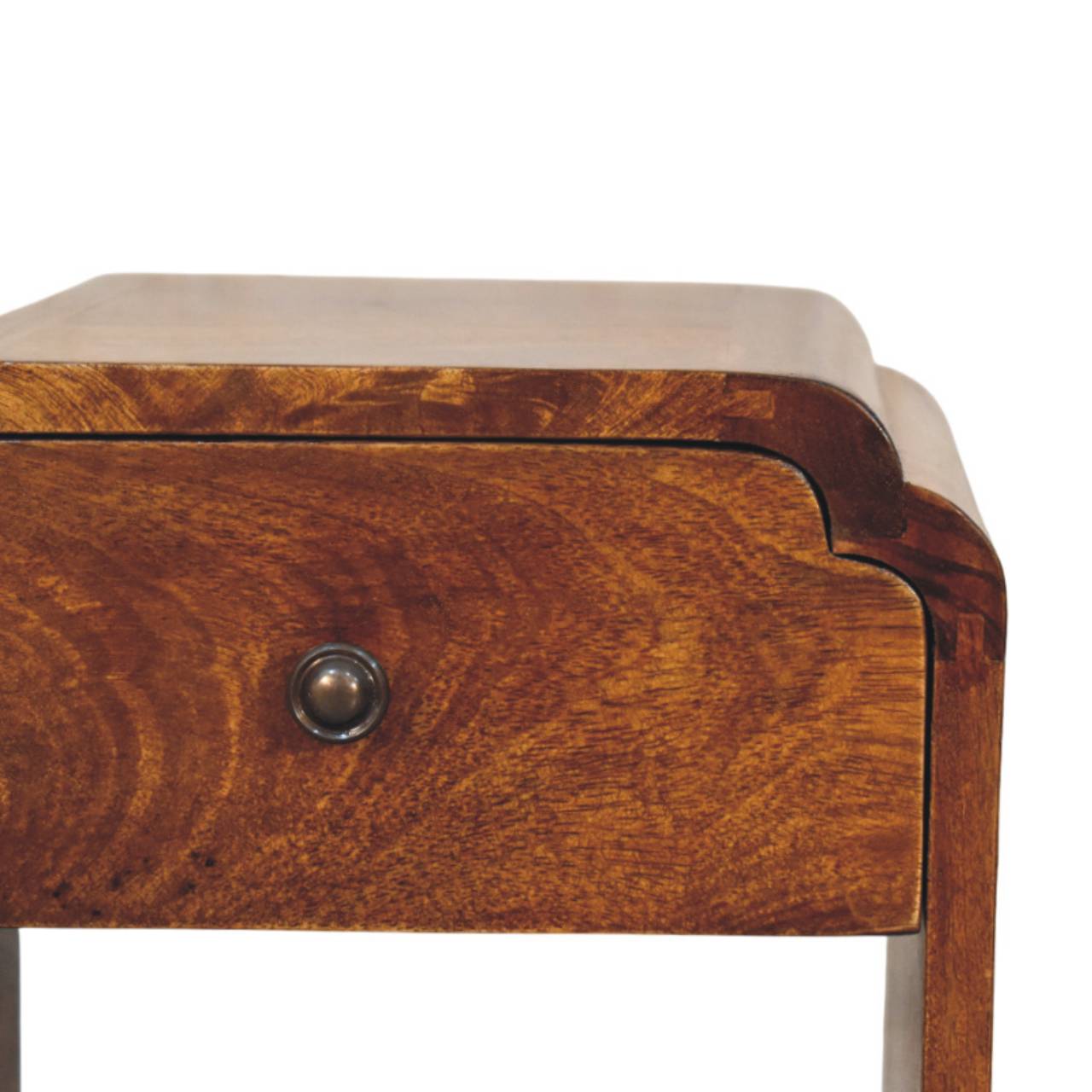 Newton Mini Chestnut Nightstand with a drawer and open shelf - Image 3