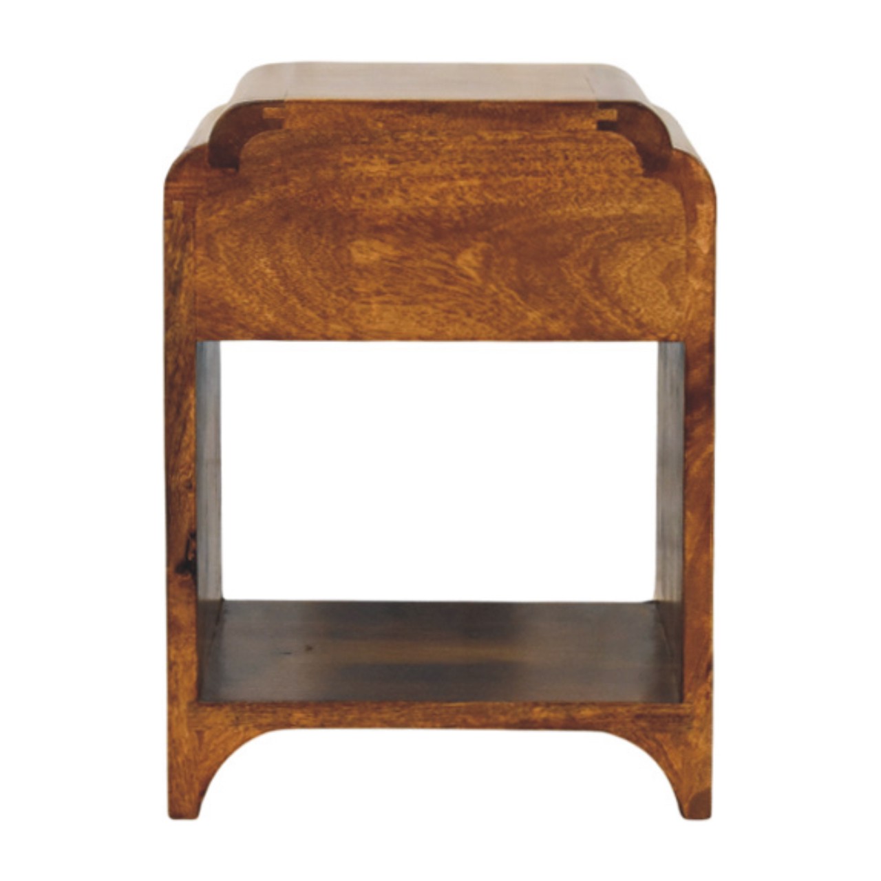 Newton Mini Chestnut Nightstand with a drawer and open shelf - Image 8