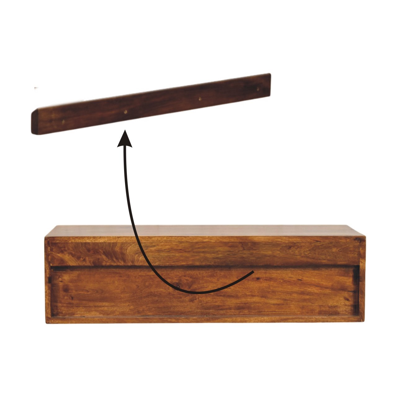 Lunar 2 Drawer Chestnut Wall Mounted Media Unit - Image 9