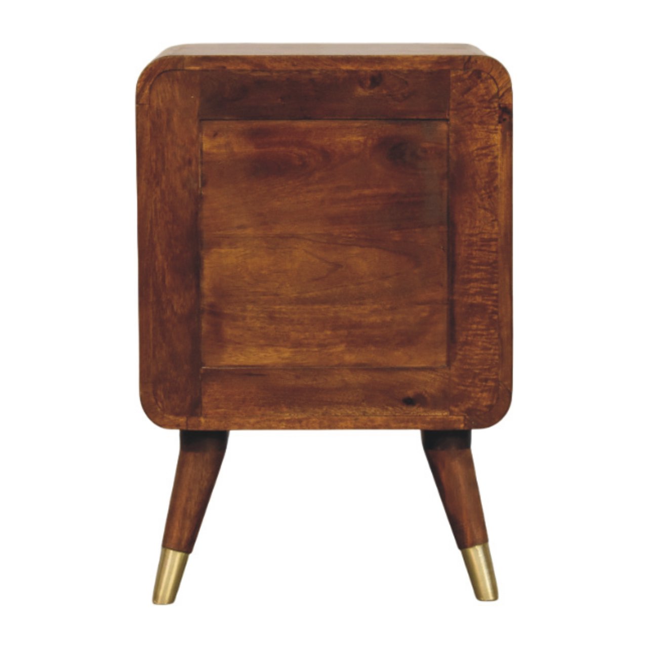 Avora Brass Embossed 2 Drawer Chestnut Nightstand - Image 8