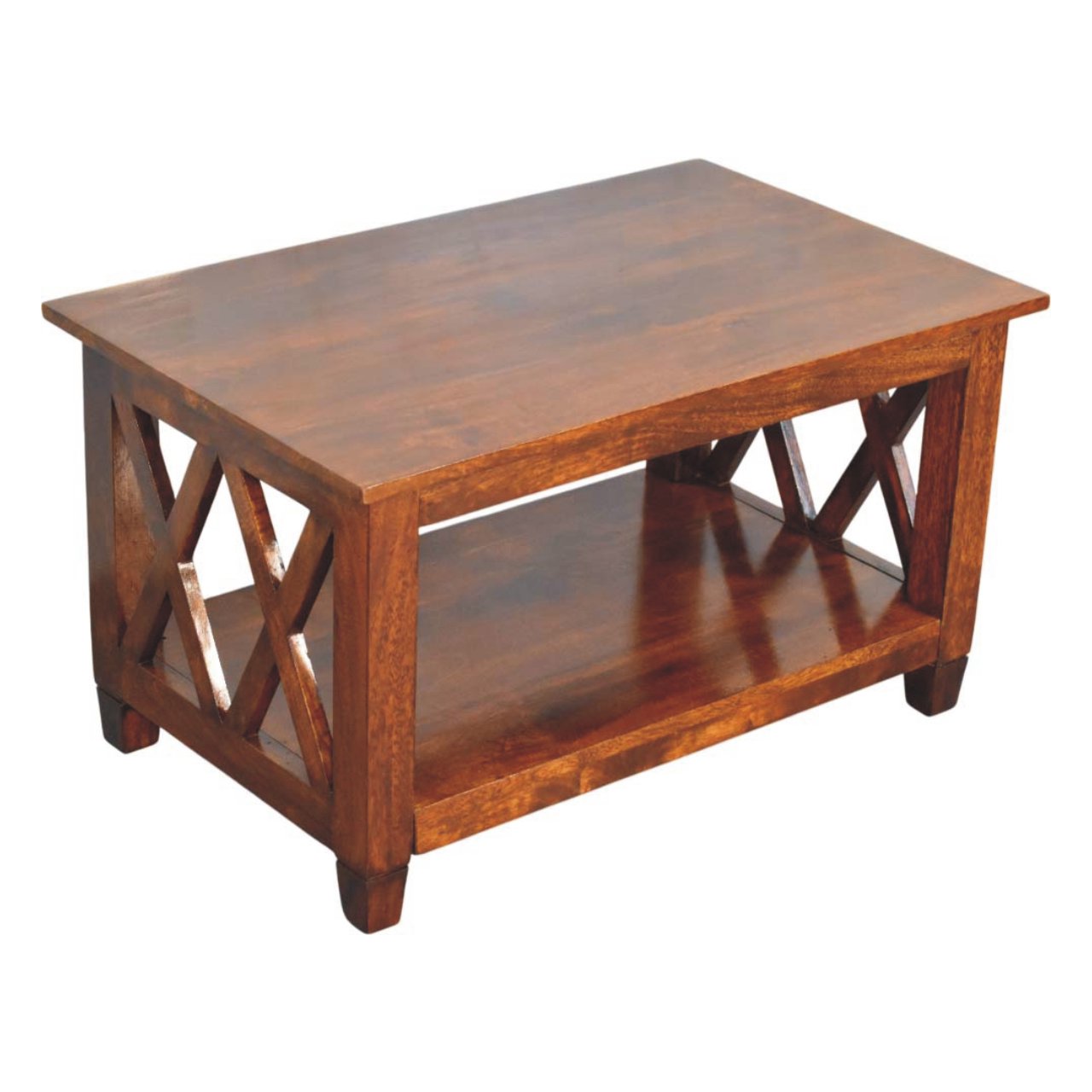 Belmont X-Frame Chestnut Coffee Table - Image 4