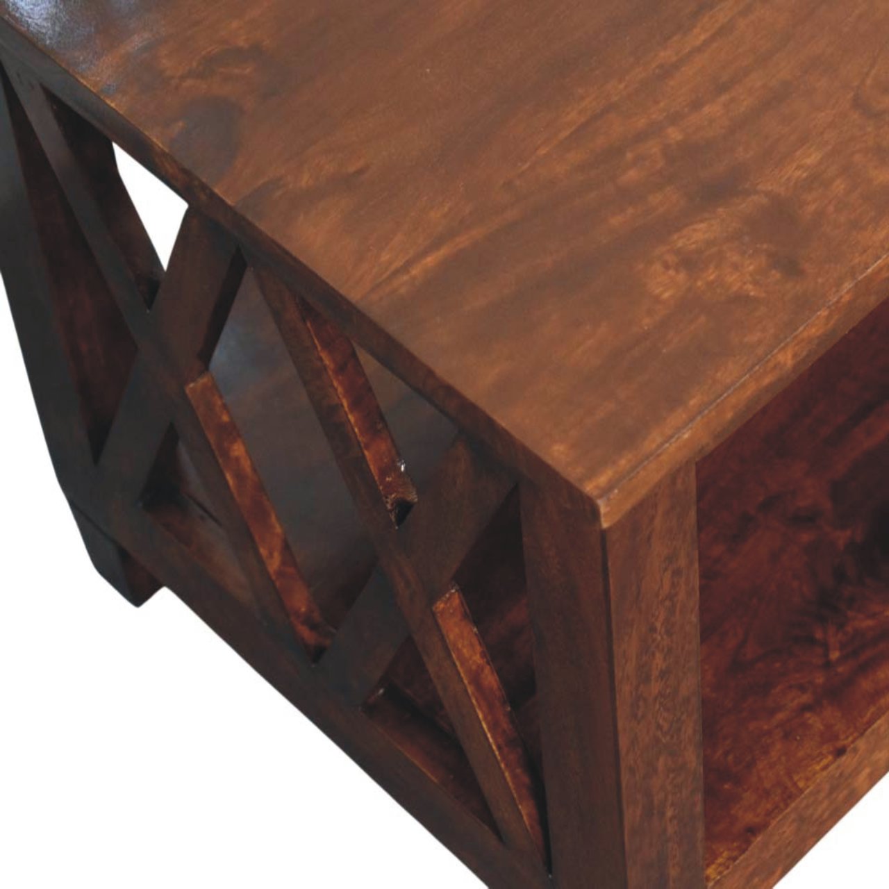 Belmont X-Frame Chestnut Coffee Table - Image 5