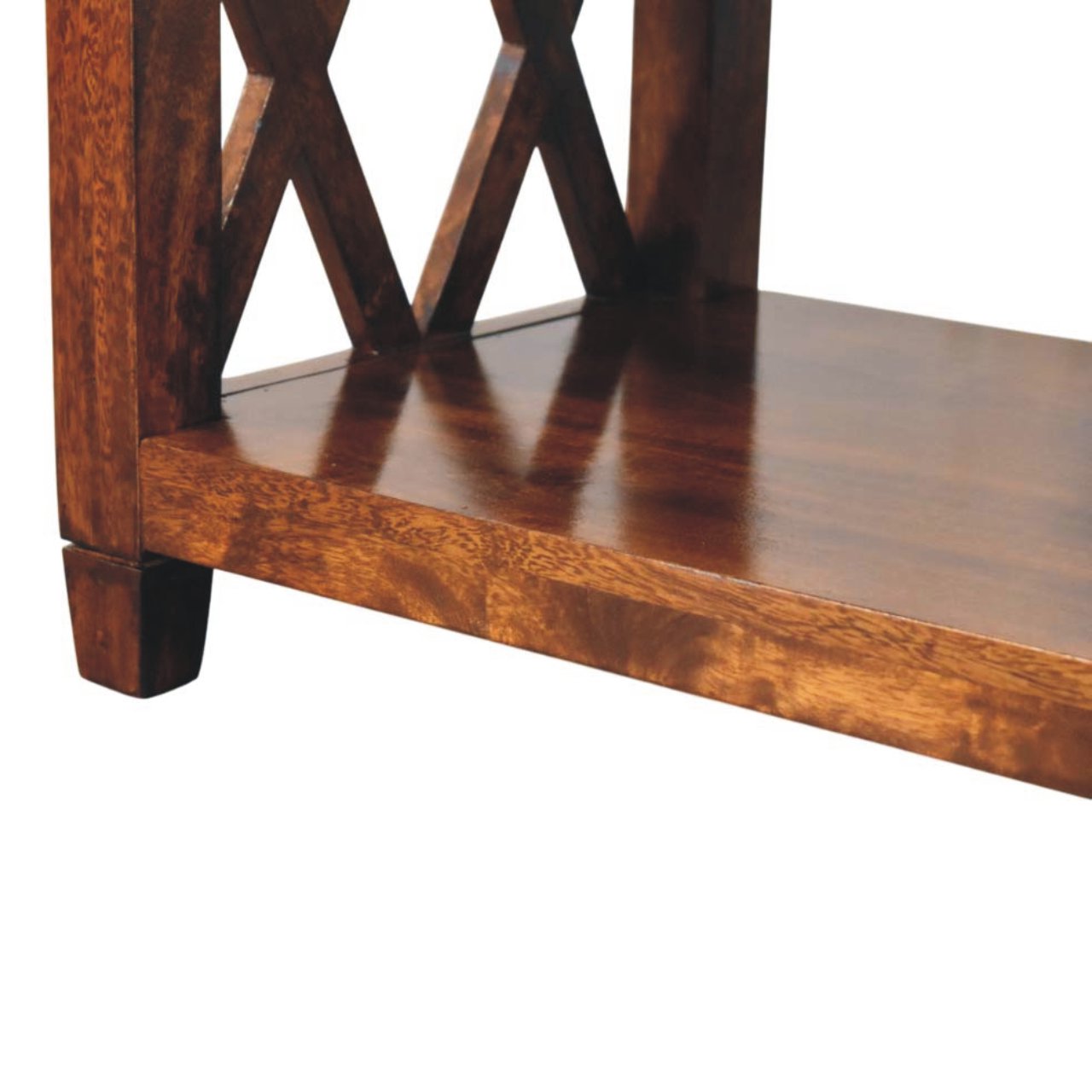 Belmont X-Frame Chestnut Coffee Table - Image 6