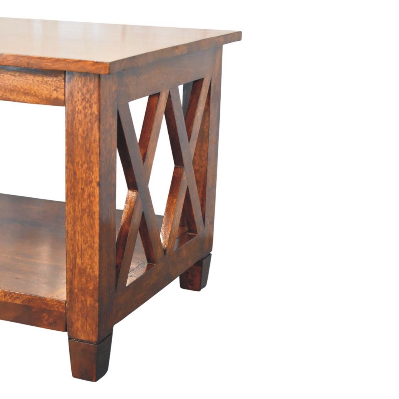 Belmont X-Frame Chestnut Coffee Table - Image 7