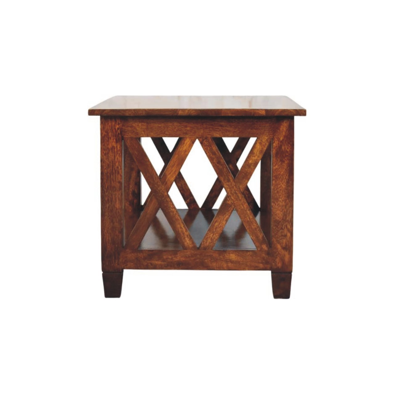 Belmont X-Frame Chestnut Coffee Table - Image 8