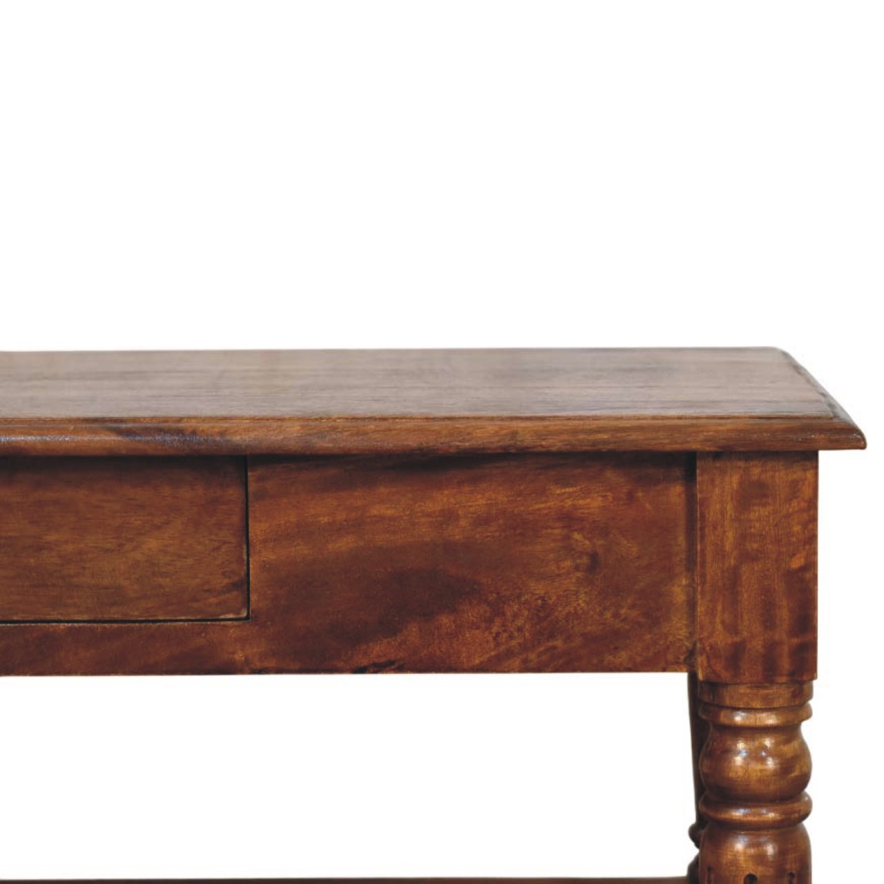 Turned legs Chestnut 2 Drawer Coffee Table - Image 3