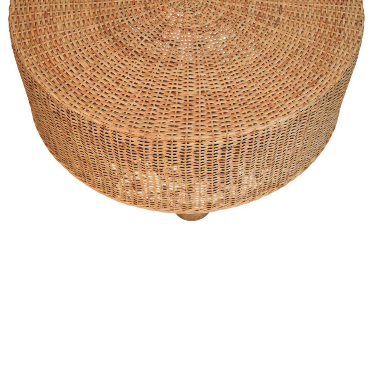 Regency Round Woven Coffee Table with Ball Feet - Image 2