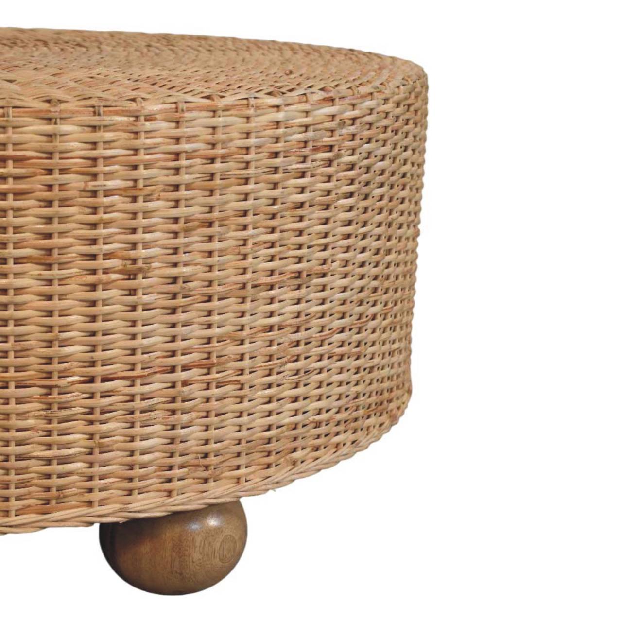 Regency Round Woven Coffee Table with Ball Feet - Image 3