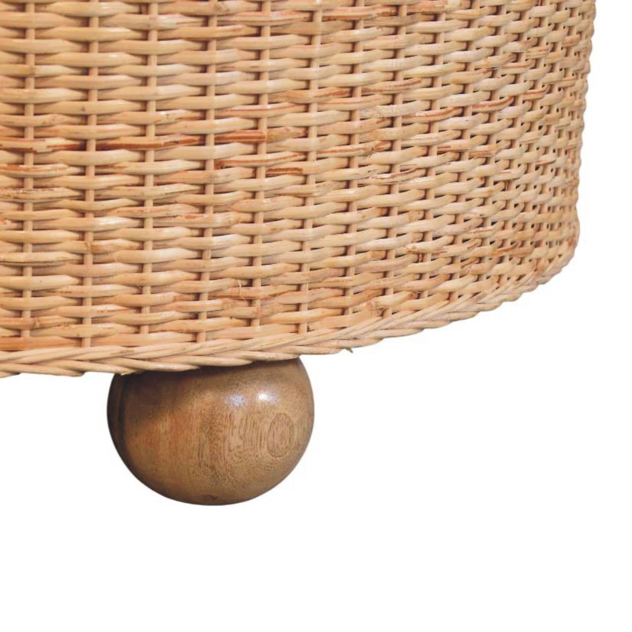 Regency Round Woven Coffee Table with Ball Feet - Image 4