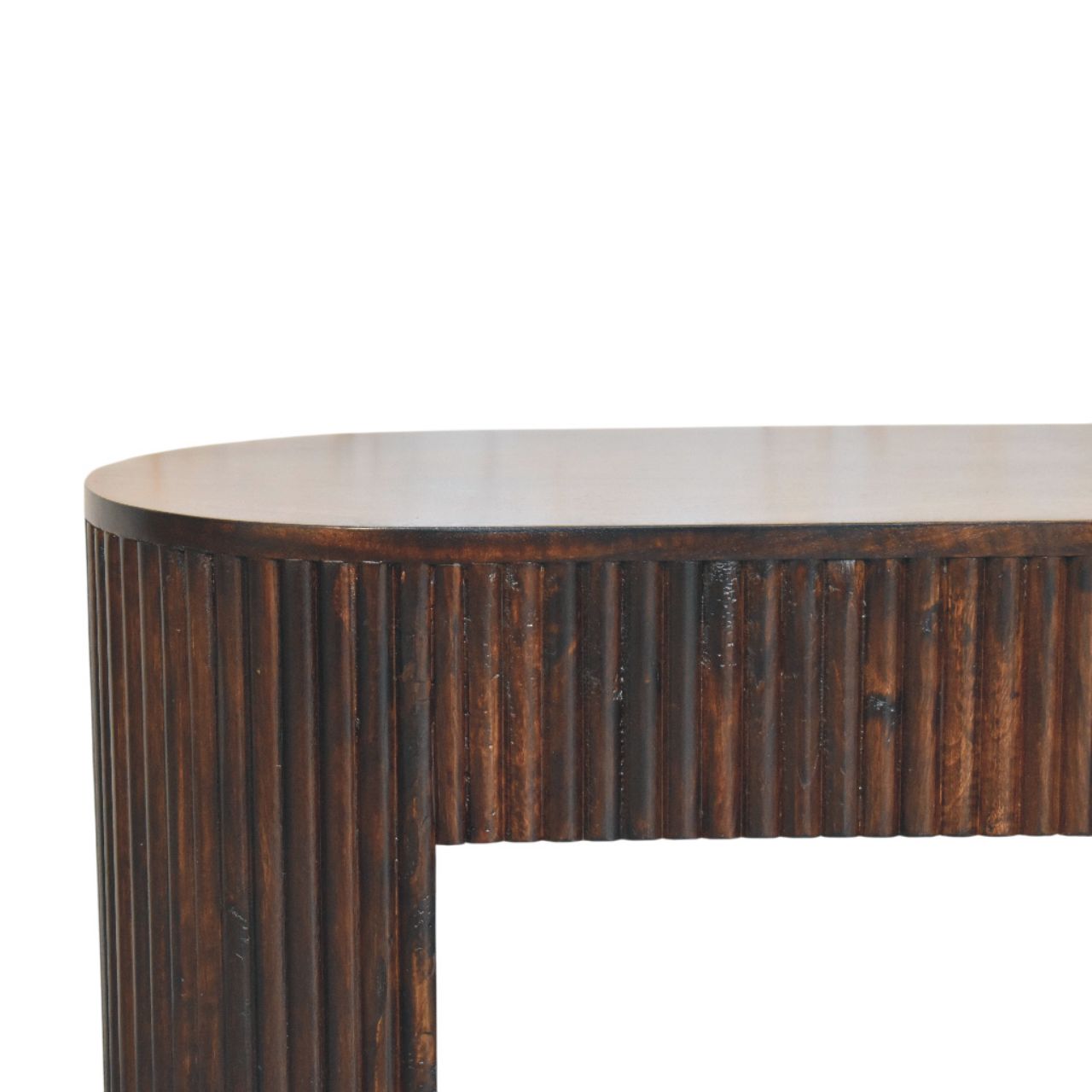 Velvet Mocha Fluted Bench - Image 3