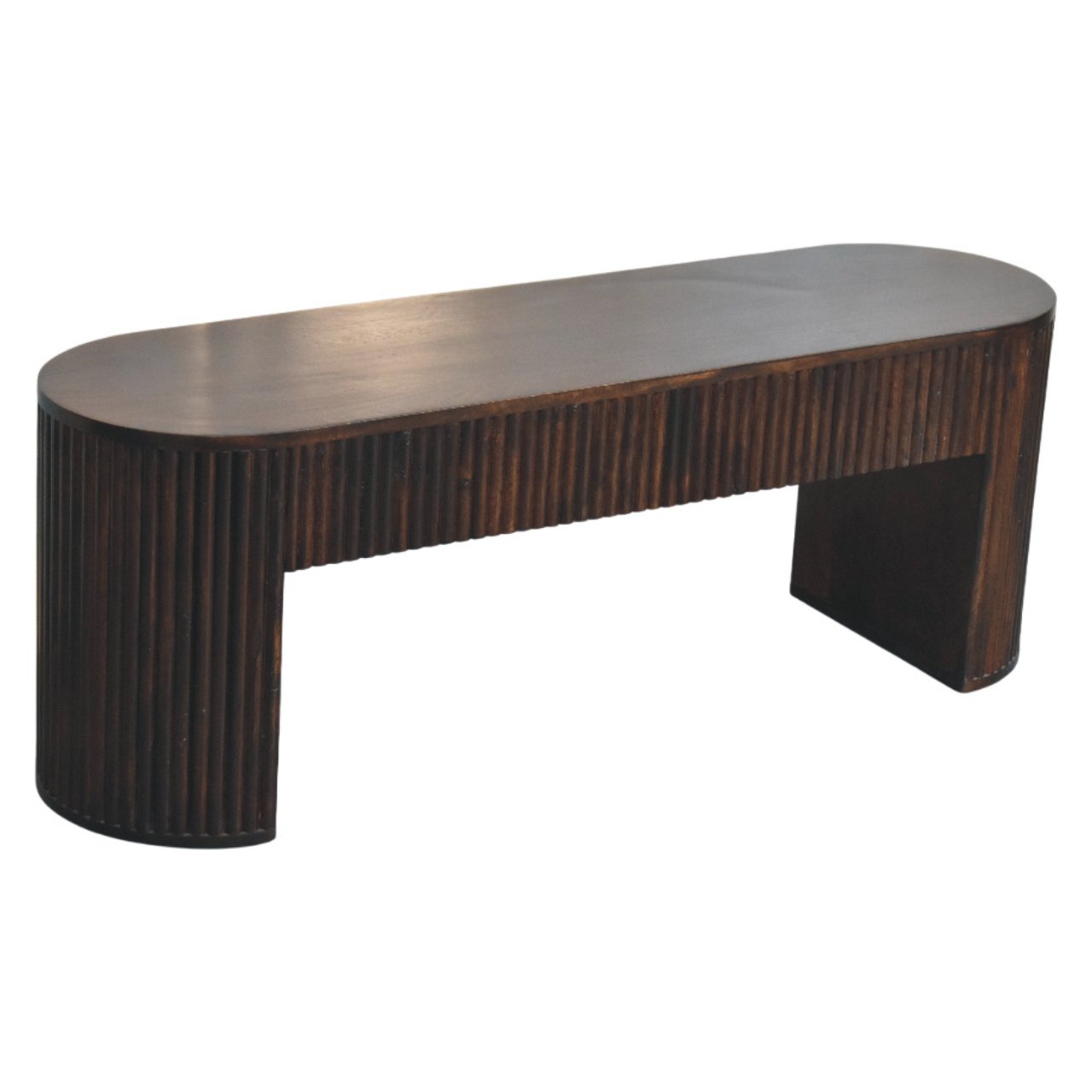 Velvet Mocha Fluted Bench - Image 6