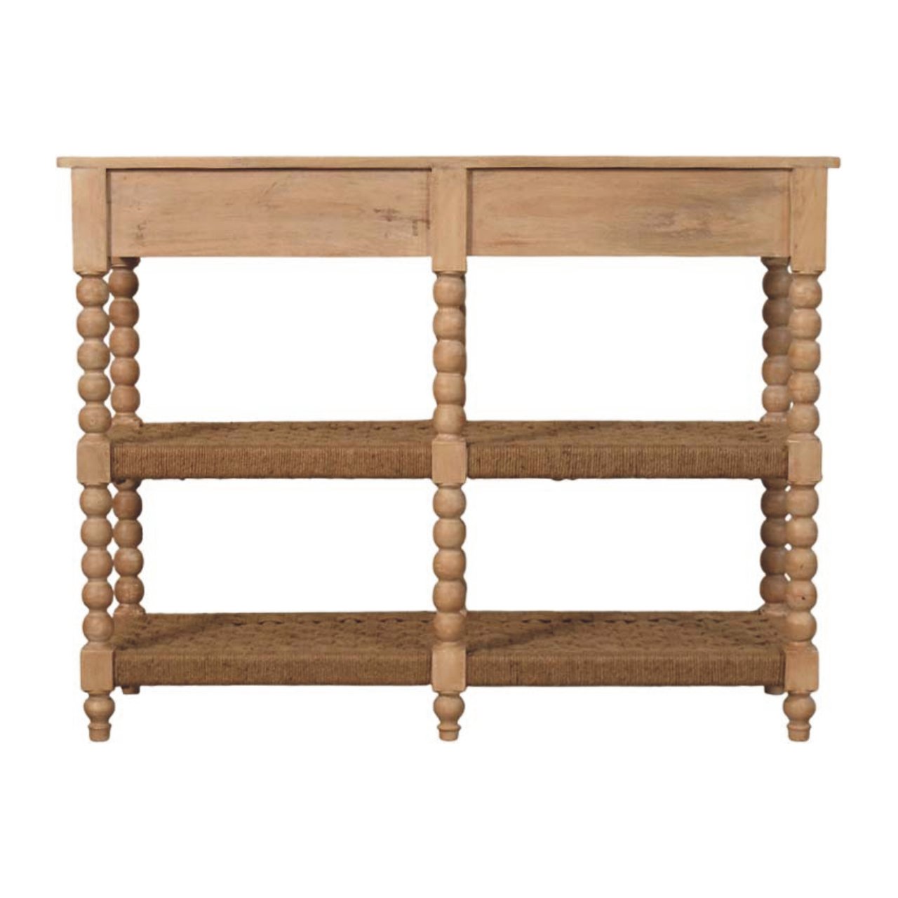 Savoy Bobbin Console with Jute Shelves - Image 9