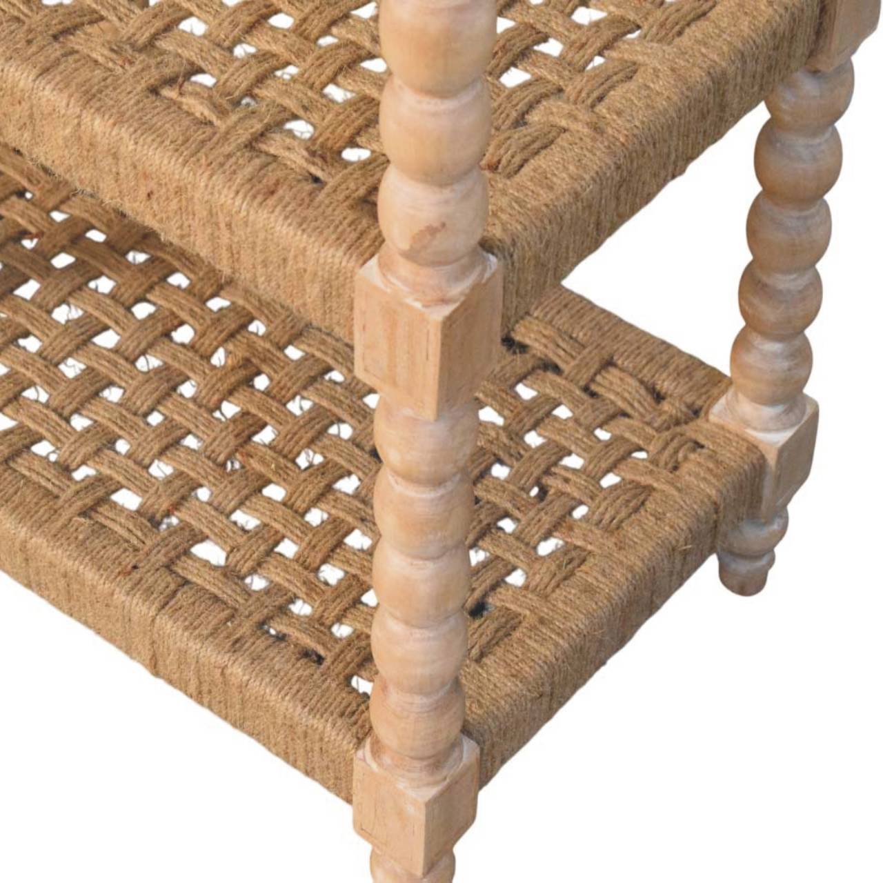 Savoy Bobbin Console with Jute Shelves - Image 6