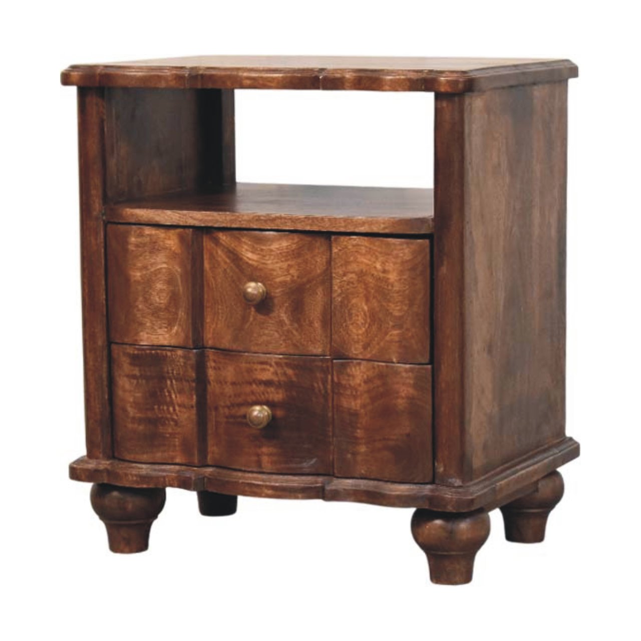 2-Drawer Bedside with Open Shelf - Image 2