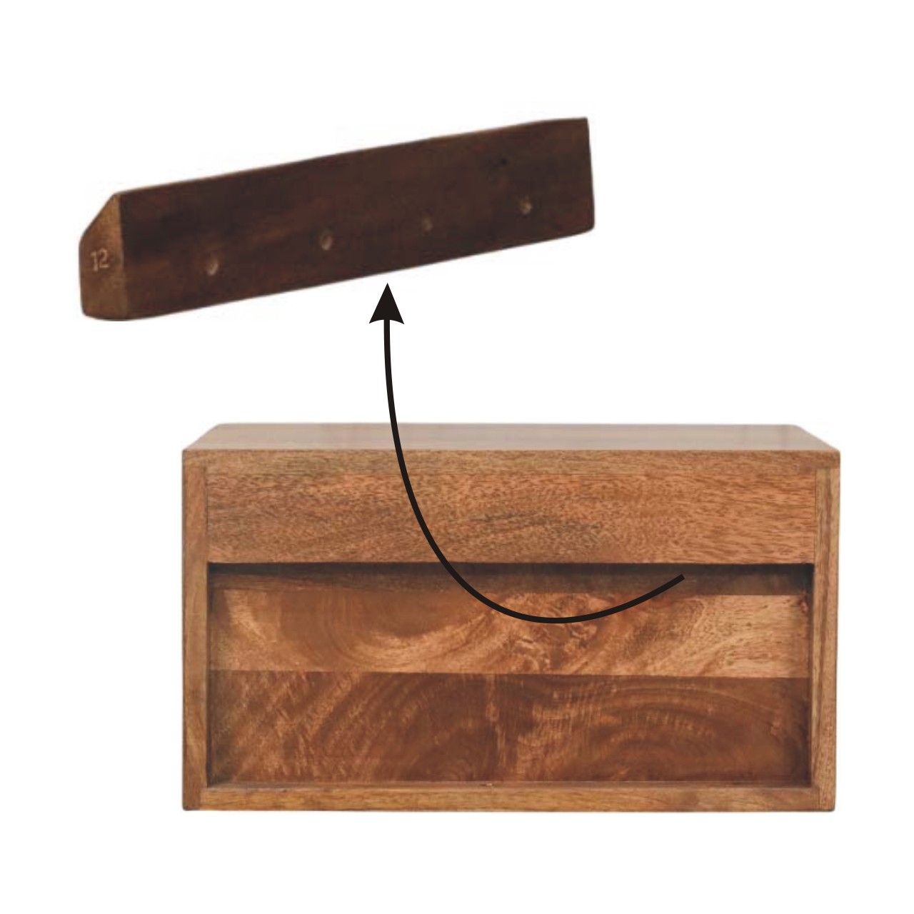 Arno Wall-Mounted Nightstand in Golden Teak - Image 9
