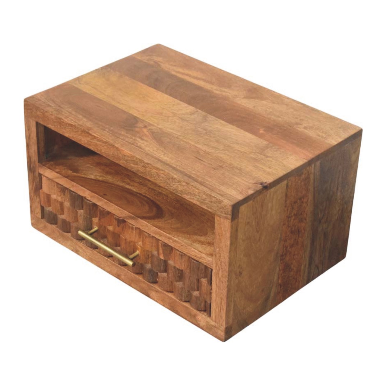 Arno Wall-Mounted Nightstand in Golden Teak - Image 4