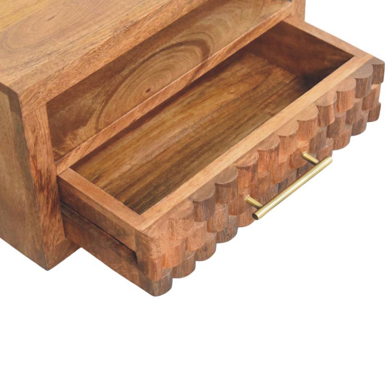 Arno Wall-Mounted Nightstand in Golden Teak - Image 6
