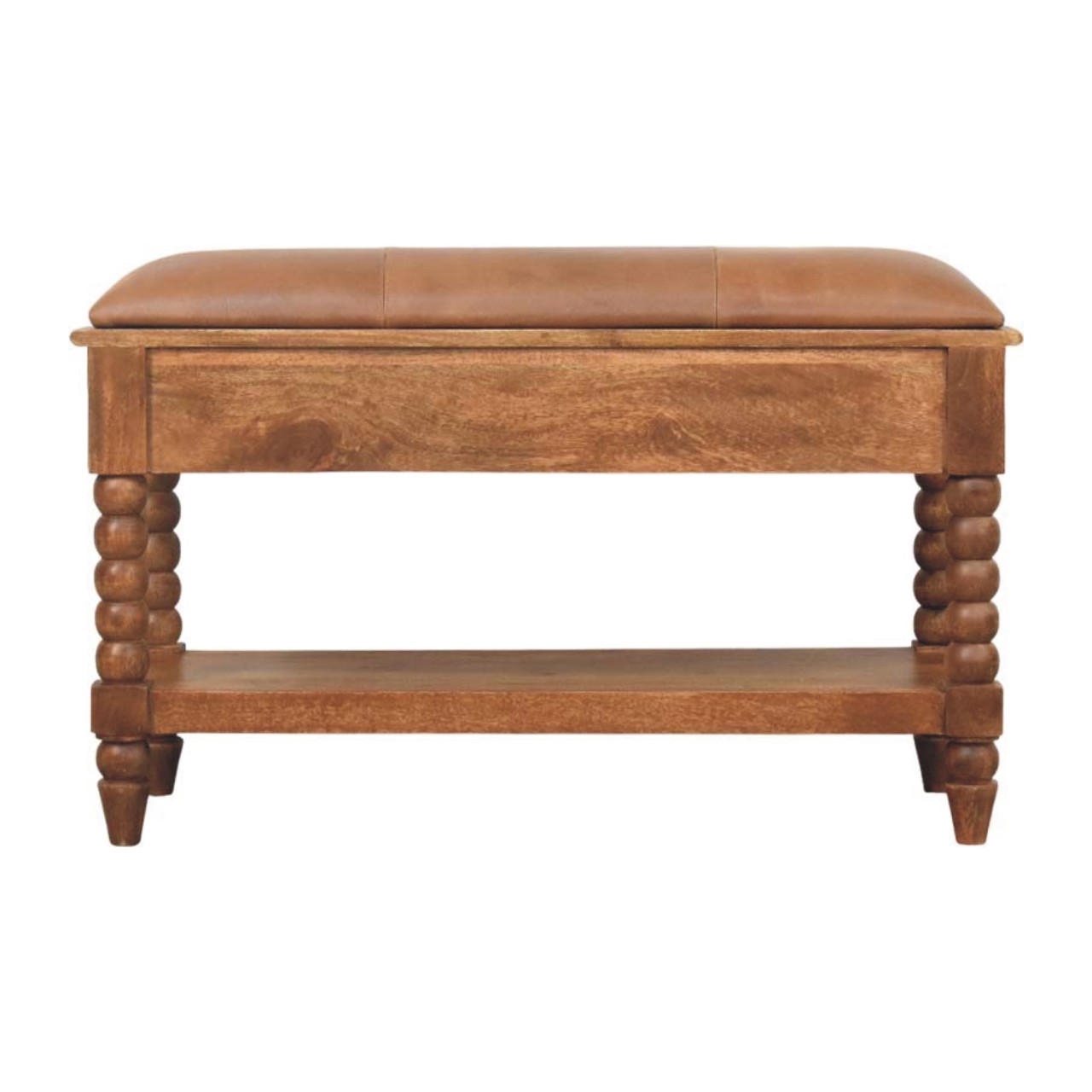 Leather Spindle Bench - Image 8