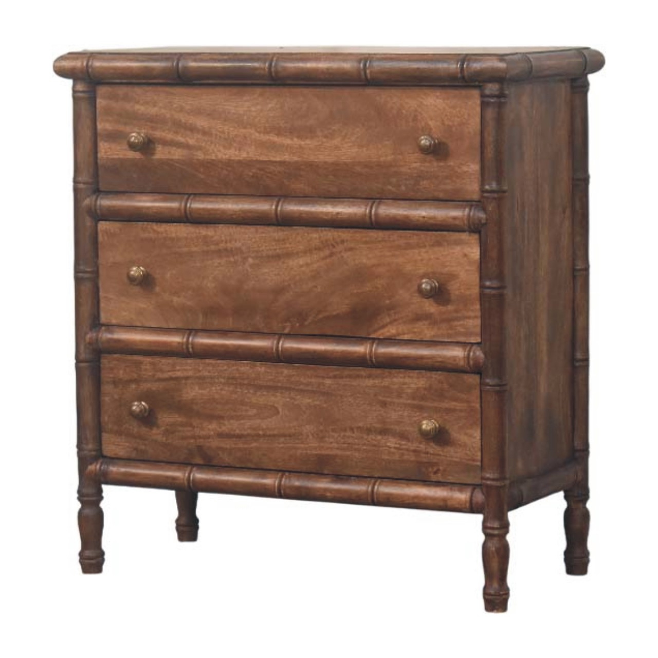 Bamboo Carved 3-Drawer Chest - Image 2