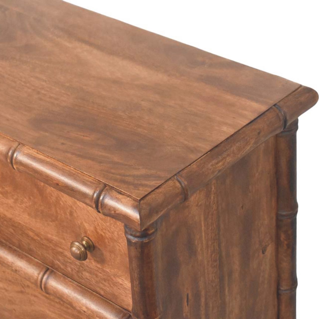 Bamboo Carved 3-Drawer Chest - Image 4