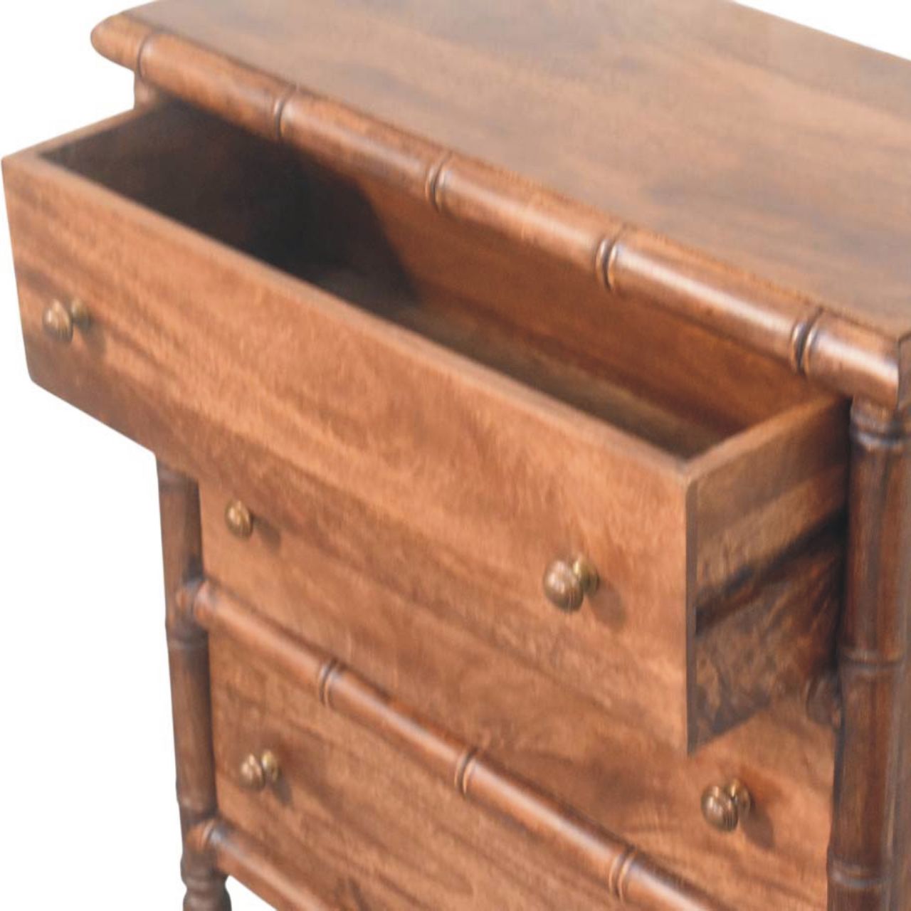 Bamboo Carved 3-Drawer Chest - Image 5