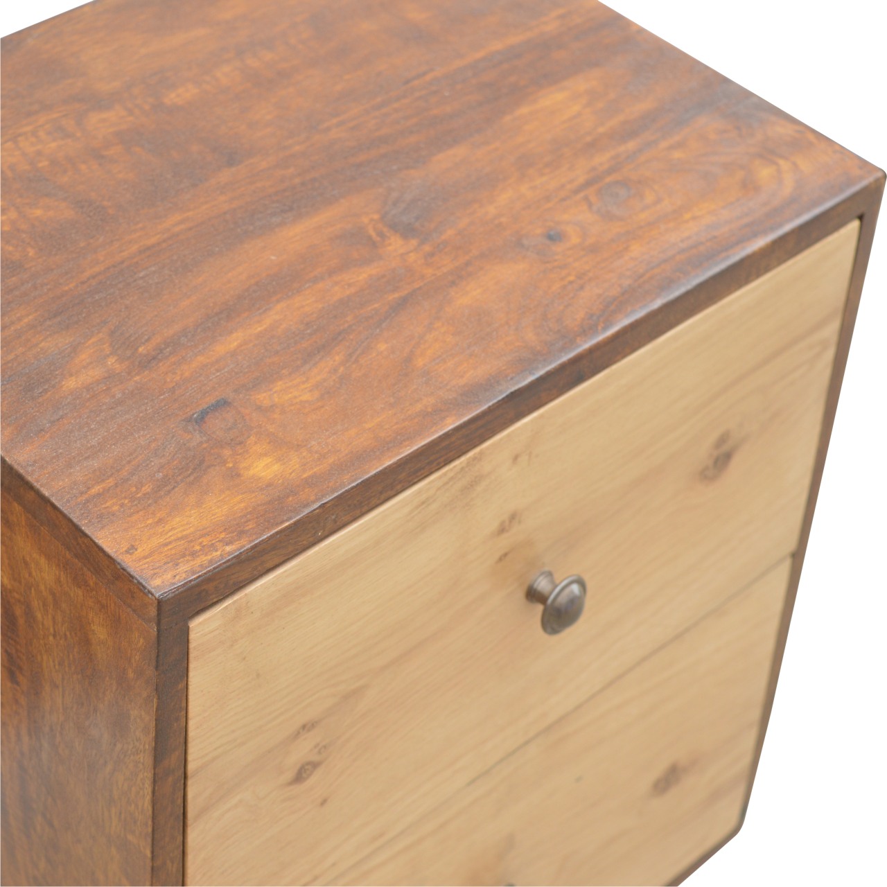 Oak Front 2 Drawer Bedside - Image 4