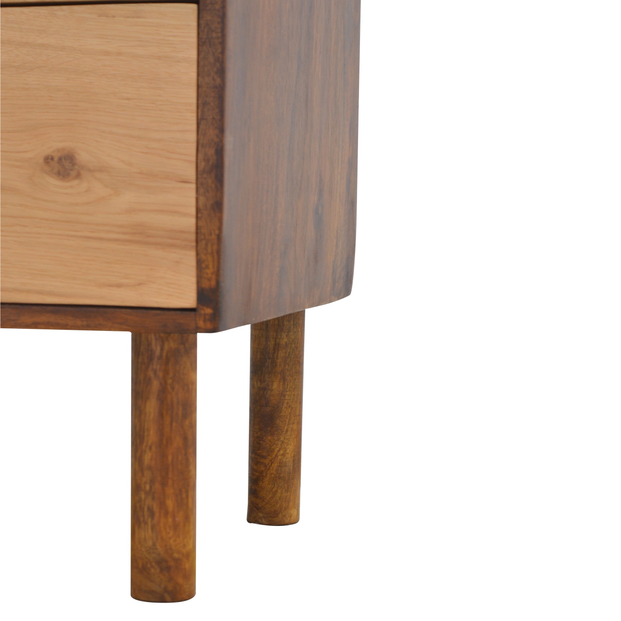 Oak Front 2 Drawer Bedside - Image 7