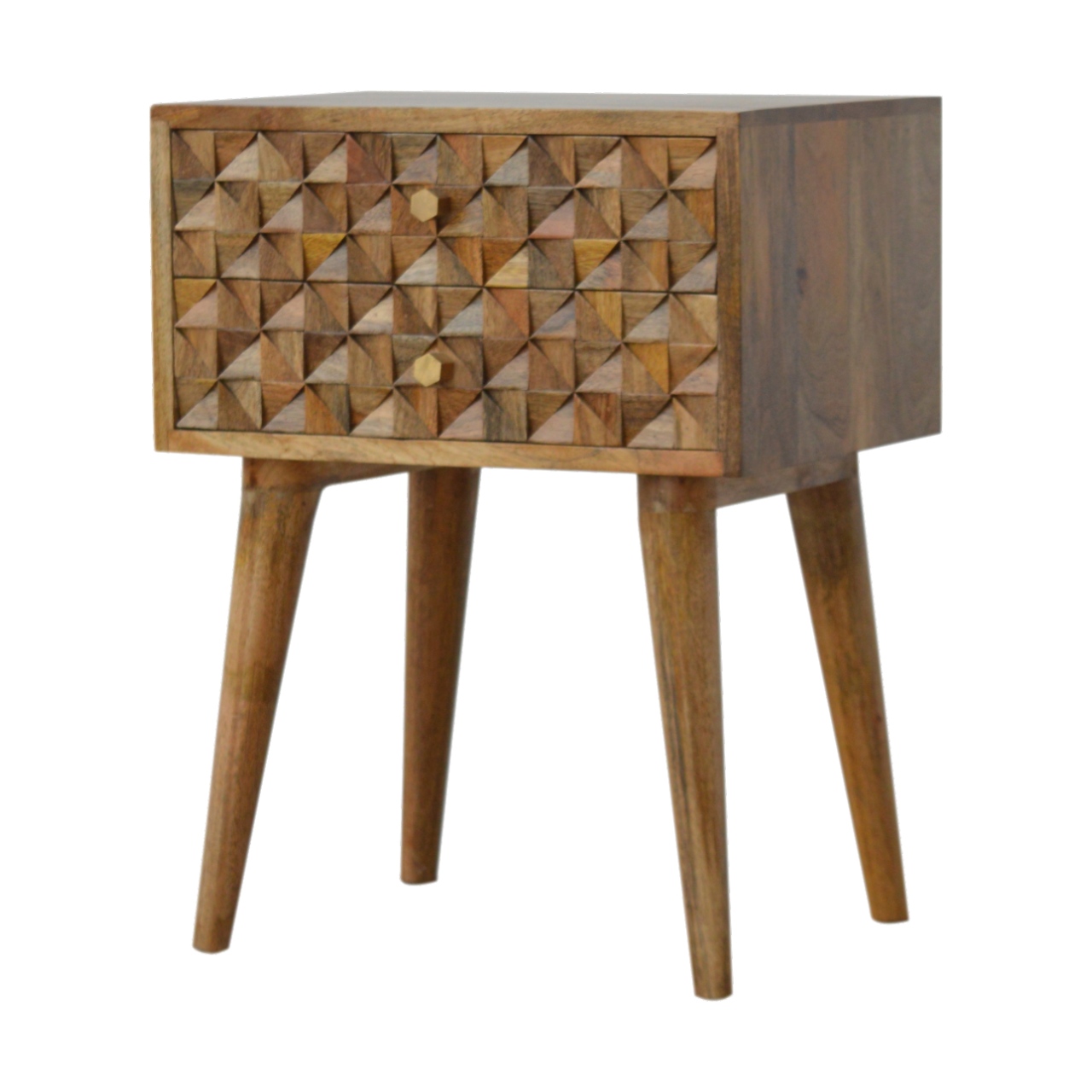 Diamond Carve 2 Drawer Bedside - Image 3