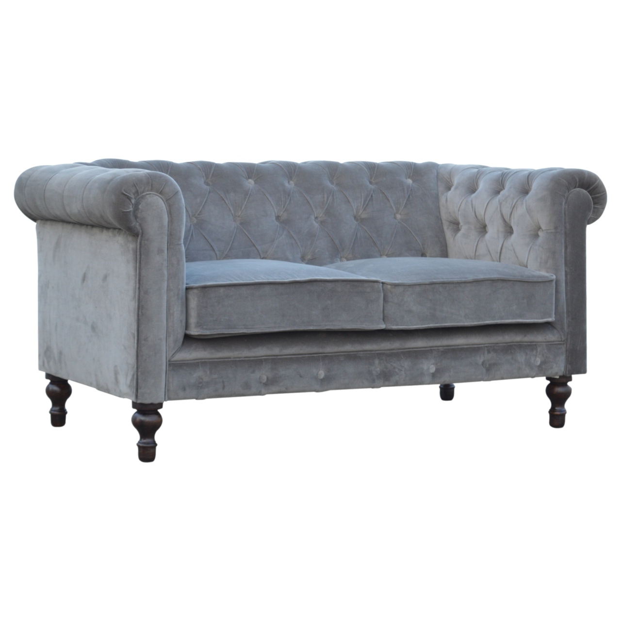 Grey Velvet Chesterfield Sofa - Image 3