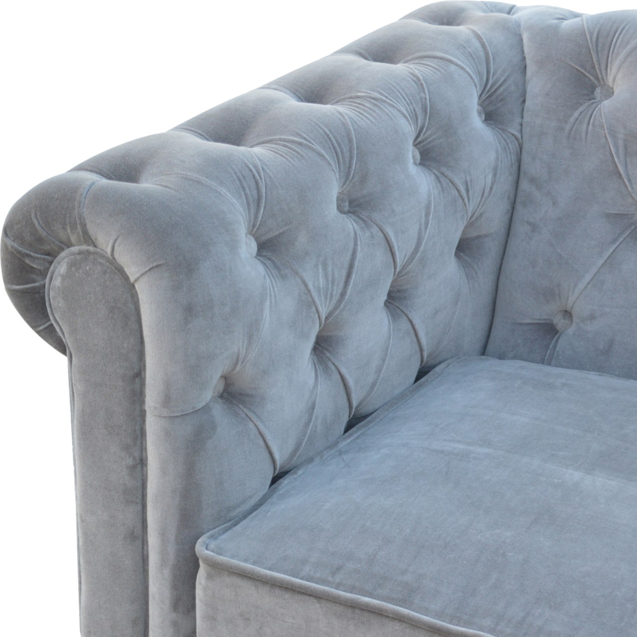 Grey Velvet Chesterfield Sofa - Image 4