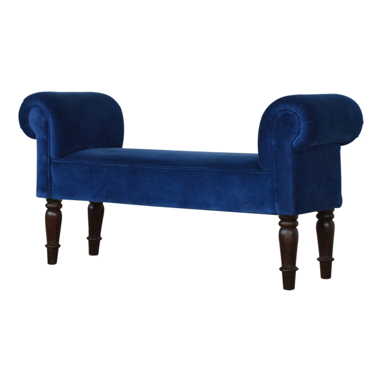 Royal Blue Velvet Bench - Image 2