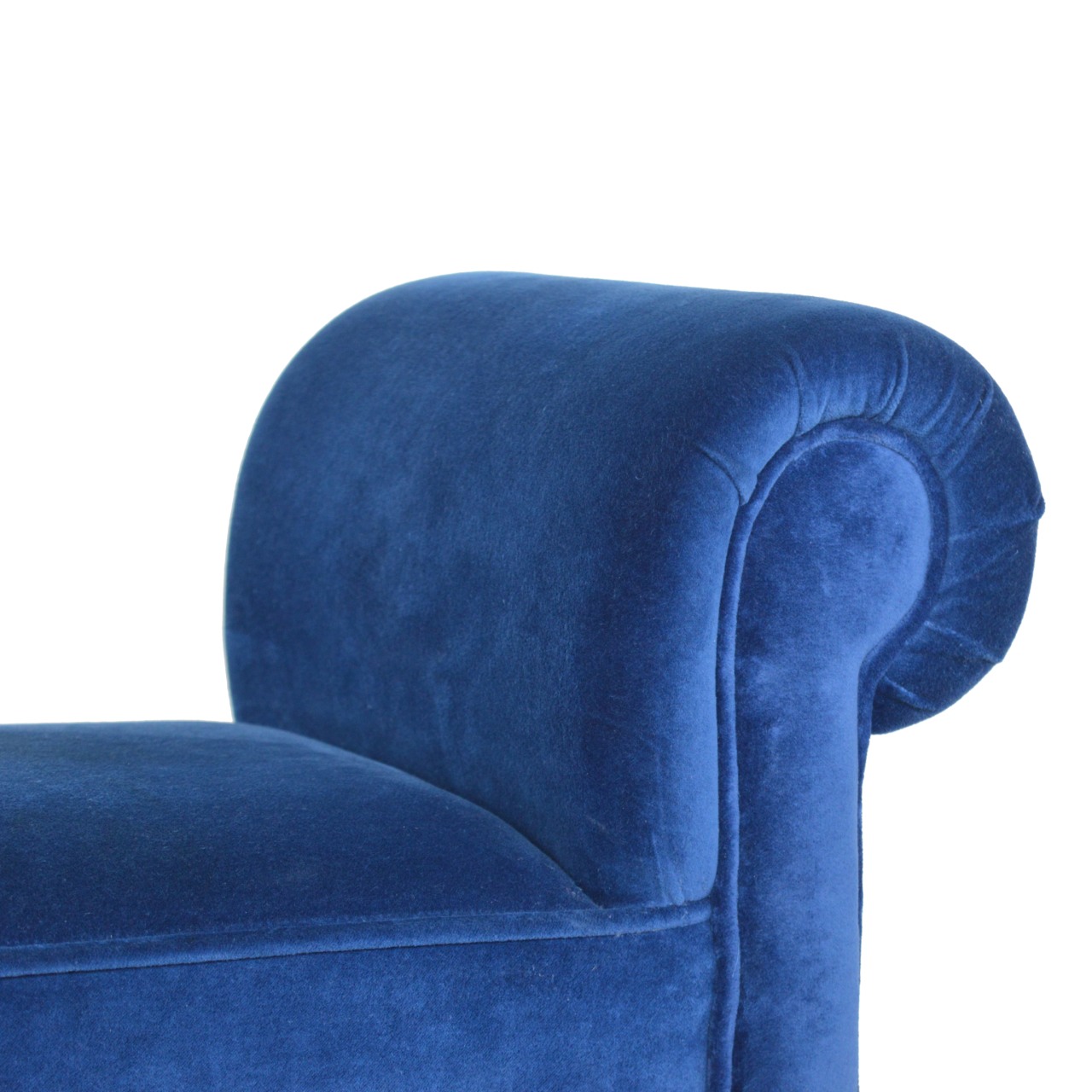 Royal Blue Velvet Bench - Image 4