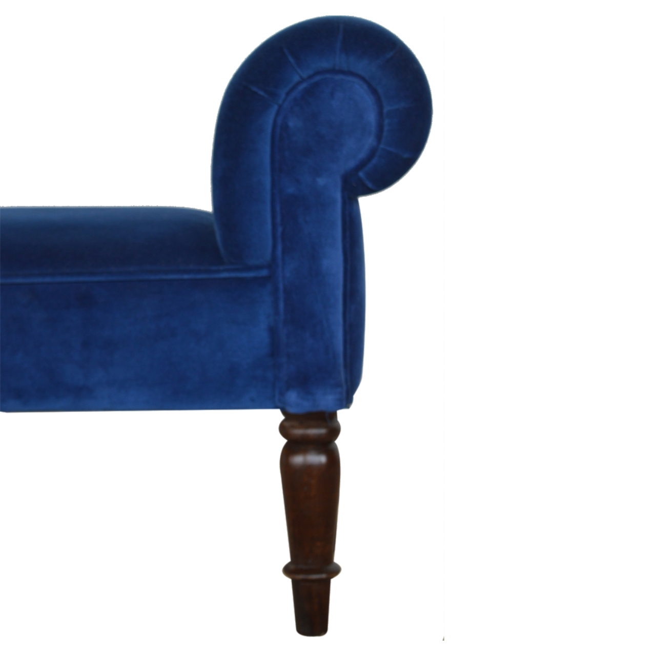 Royal Blue Velvet Bench - Image 5