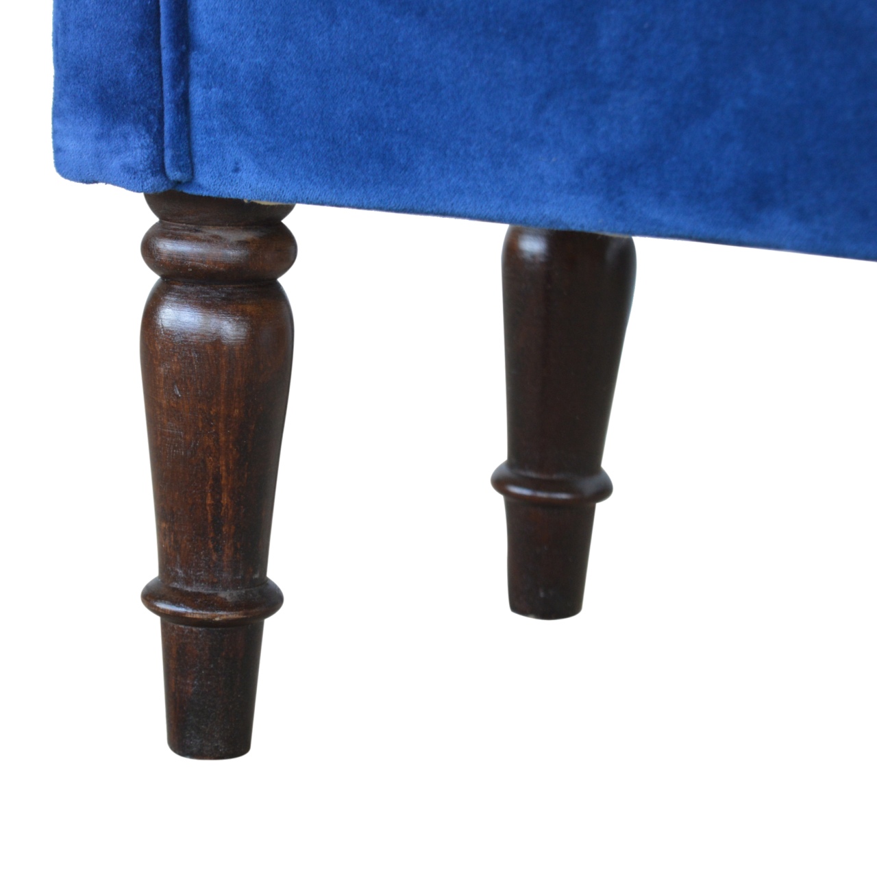Royal Blue Velvet Bench - Image 6