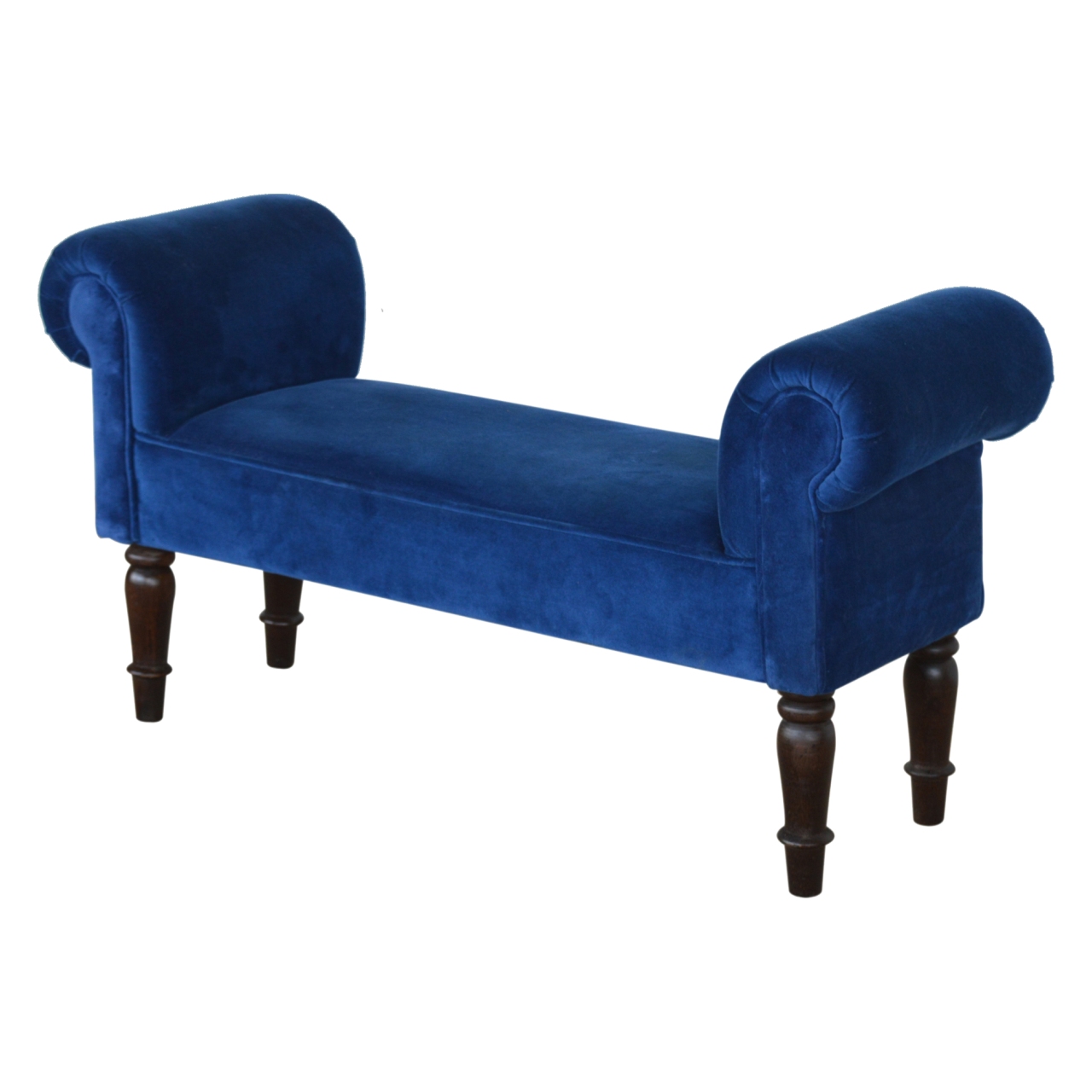 Royal Blue Velvet Bench - Image 7