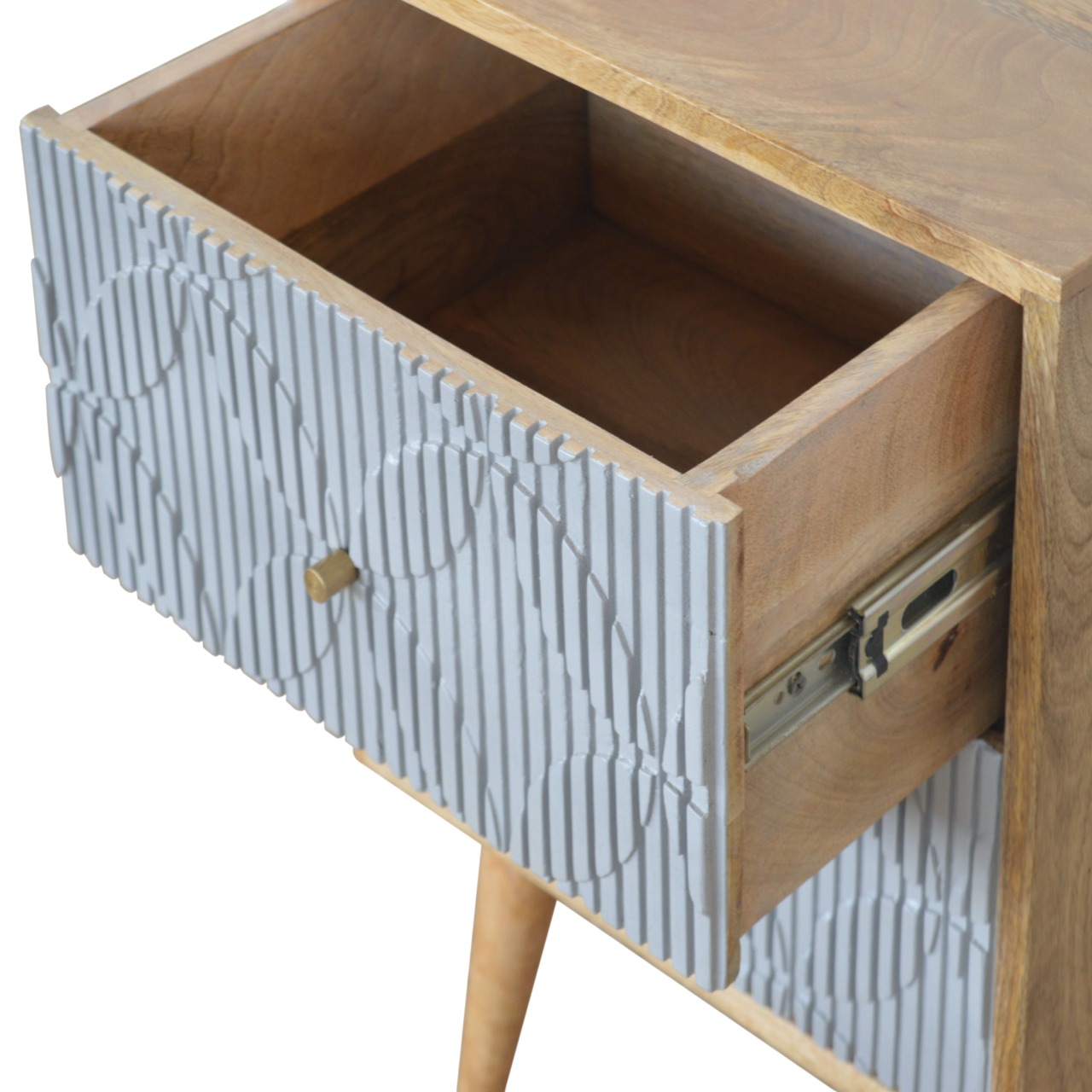 Geometric Carved Bedside - Image 7