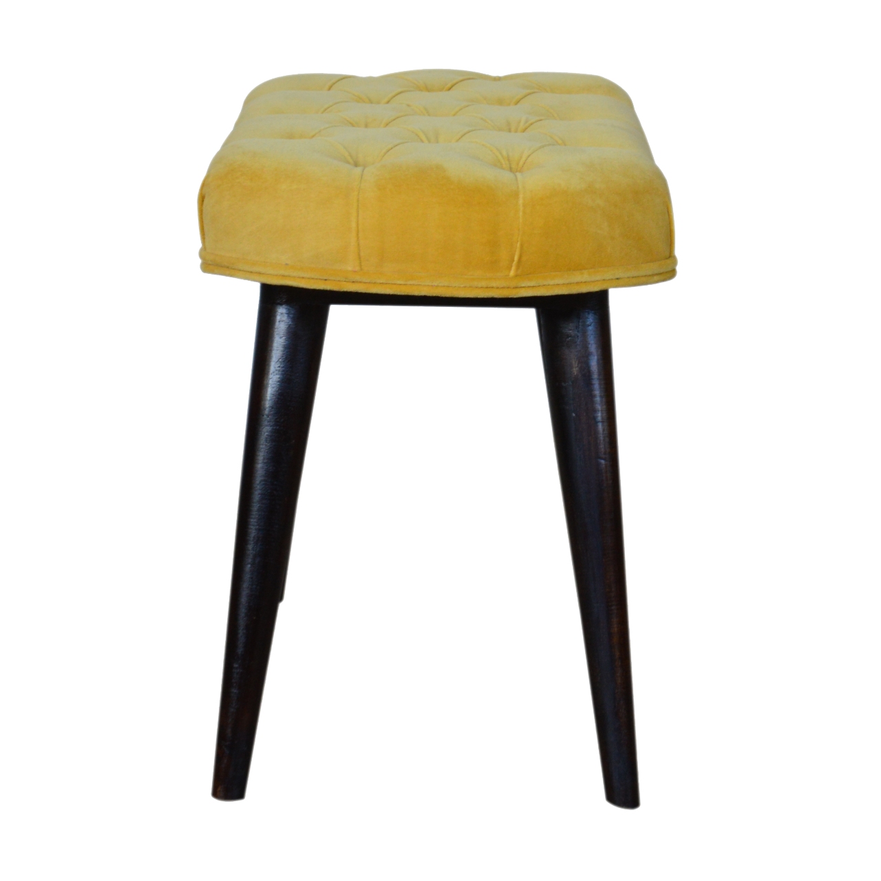 Mustard Velvet Deep Button Bench - Image 8
