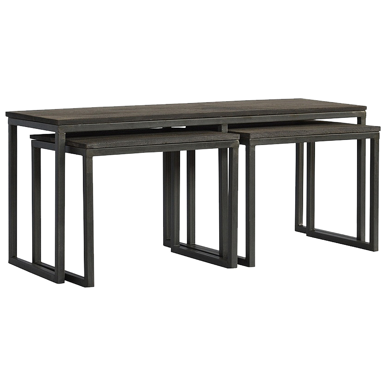 Set of 3 Iron Base Tables - Image 2