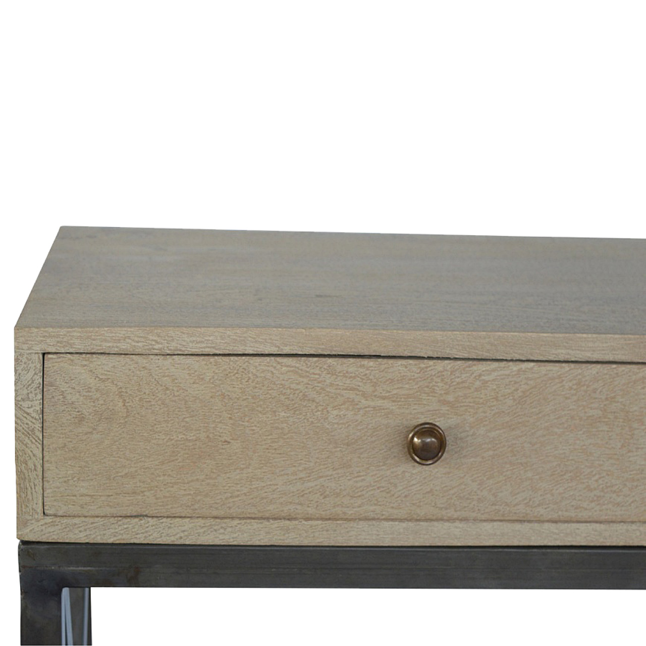 Mango Wood Metal Base Console Table - Image 3