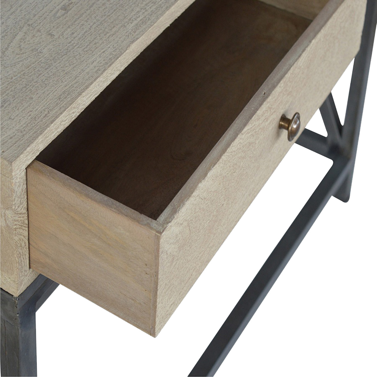 Mango Wood Metal Base Console Table - Image 4