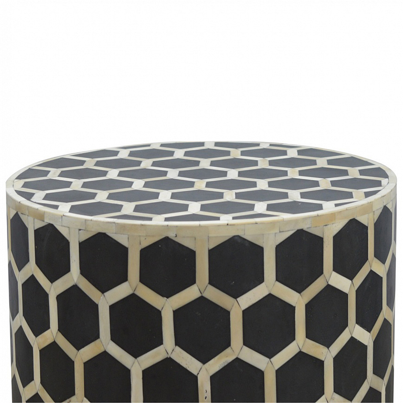 Cylindrical Bone Inlay Footstool - Image 5