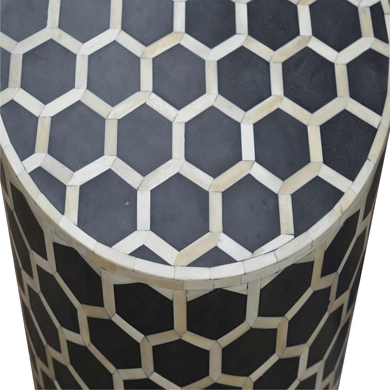 Cylindrical Bone Inlay Footstool - Image 4