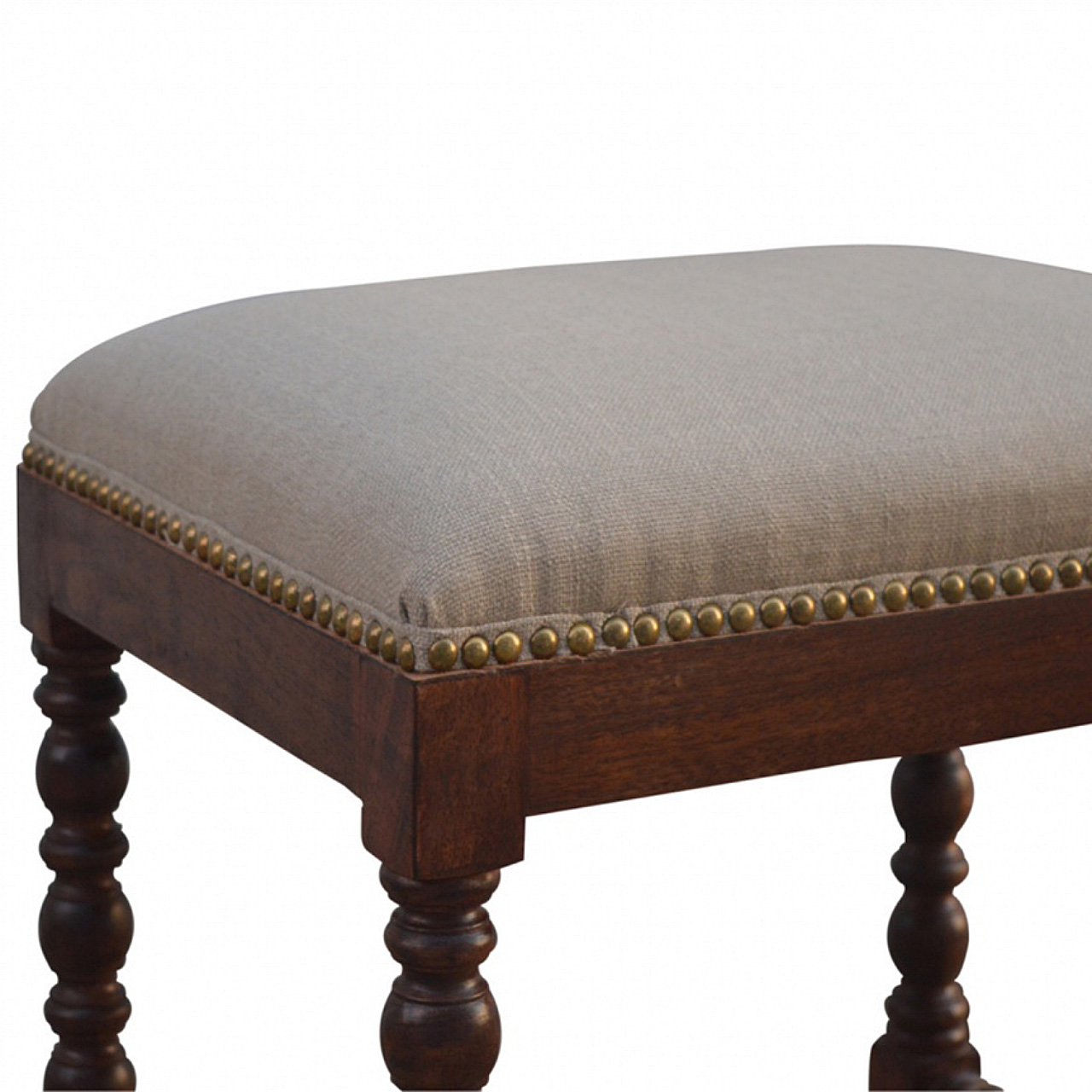 White Linen Occasional Footstool - Image 3