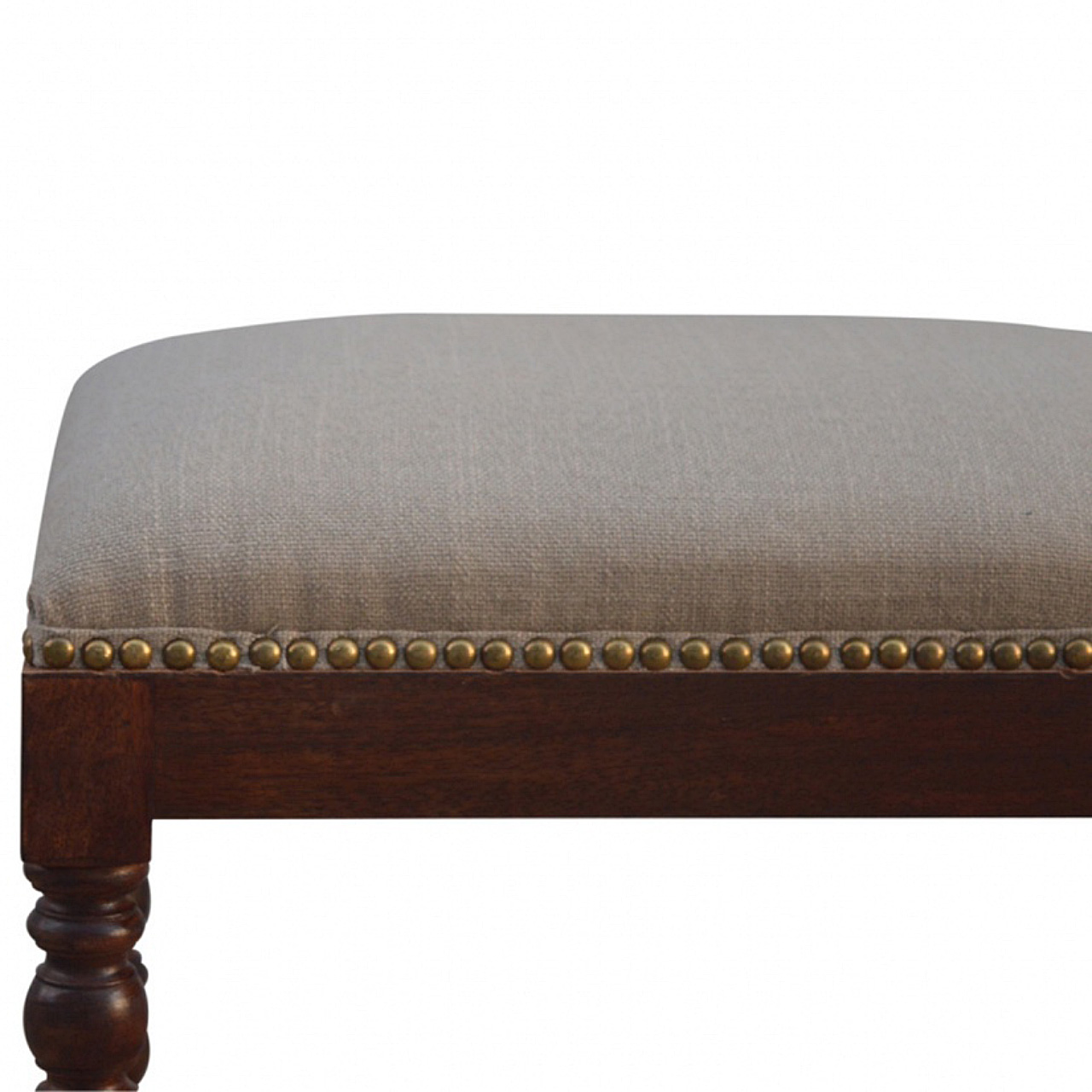 White Linen Occasional Footstool - Image 4